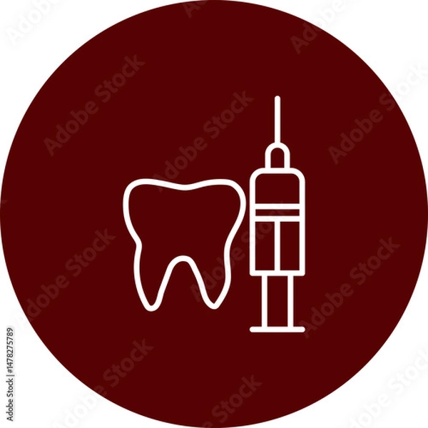 Obraz Anesthesia Vector Brown Circle Icon Design