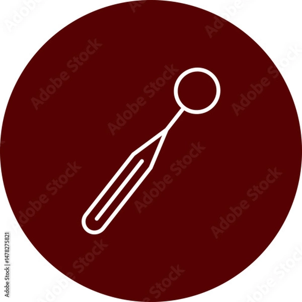 Obraz Mouth Mirror Vector Brown Circle Icon Design