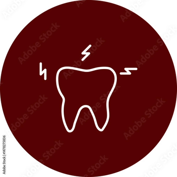 Obraz Toothache Vector Brown Circle Icon Design