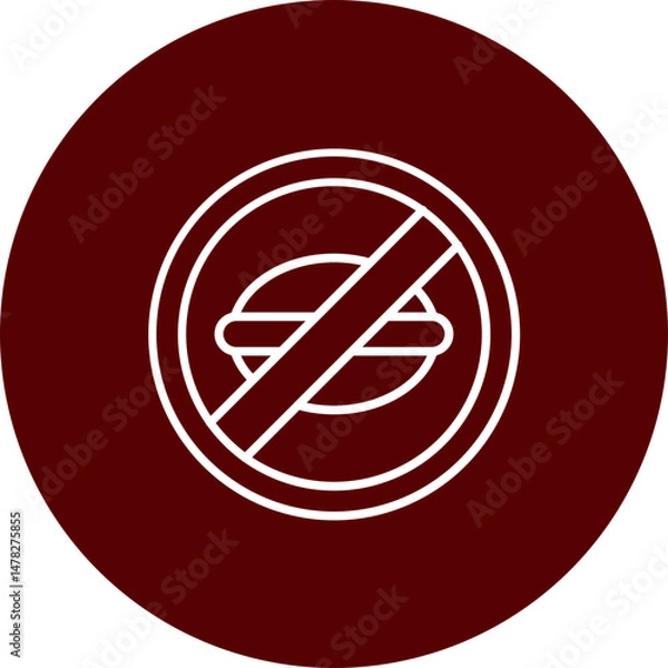 Obraz No Fast Food Vector Brown Circle Icon Design