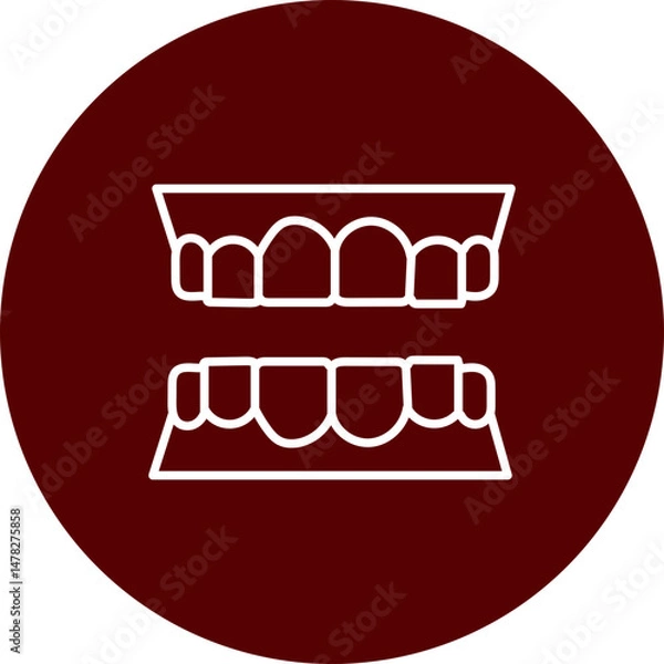 Obraz Denture Vector Brown Circle Icon Design