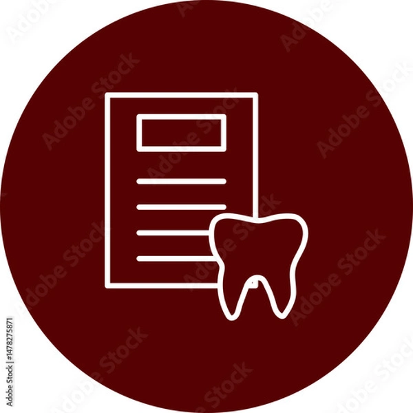 Obraz Dental Record Vector Brown Circle Icon Design