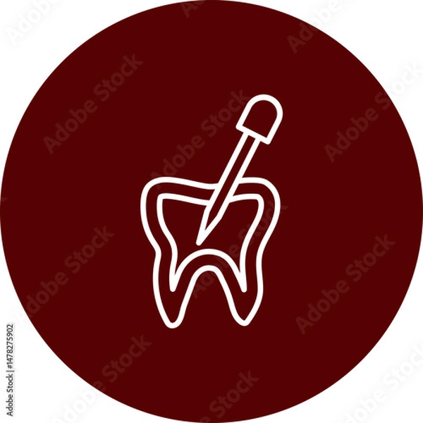 Obraz Root Canal Vector Brown Circle Icon Design