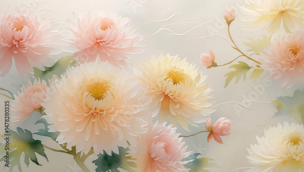 Obraz Soft pastel blossoms floating like a dream. Gentle colors and floral charm to brighten your life.