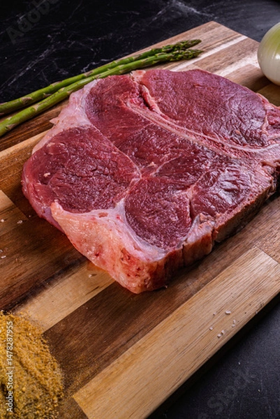 Obraz Close up de filete de carne de res con verduras