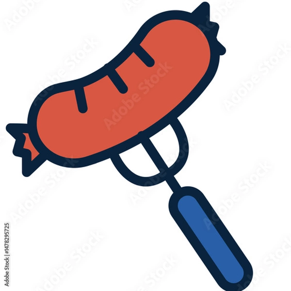 Fototapeta sausage on a grill