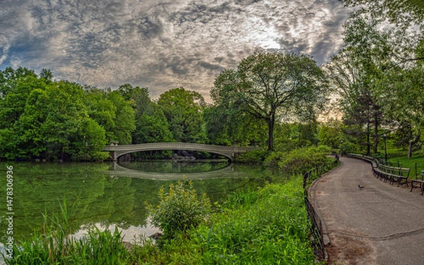 Fototapeta Bow bridge in late spring