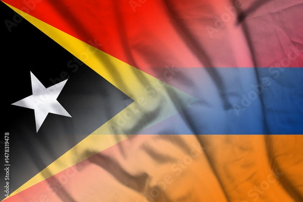 Fototapeta East Timor and Armenia official flag transborder negotiation ARM