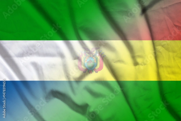 Fototapeta Sierra Leone and Bolivia national flag transborder relations BOL SLE
