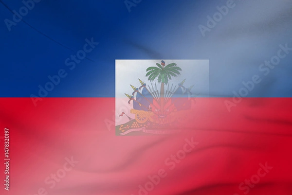 Fototapeta Haiti and Liechtenstein national flag transborder relations LIE HTI