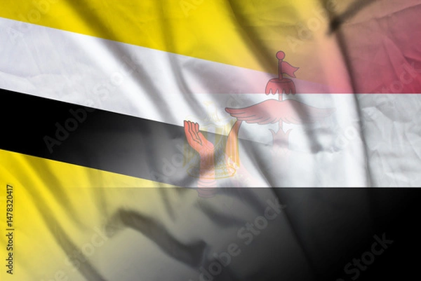 Fototapeta Brunei and Egypt state flag transborder contract EGY BRN