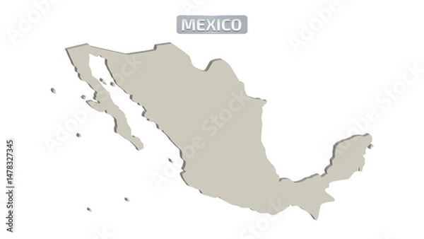 Fototapeta MEXICO MAP 3D