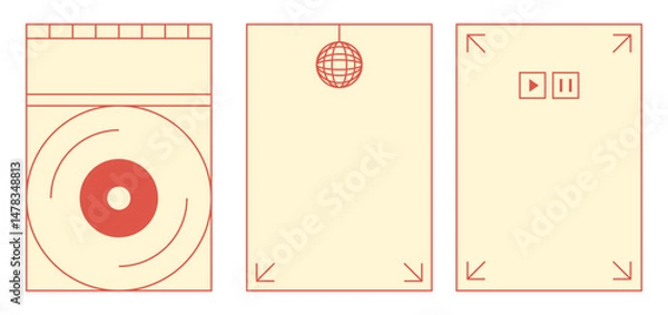 Fototapeta Design template poster party japanese unique abstract