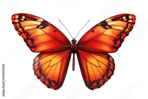 Obraz Orange Butterfly wings fly on air and nature theme.