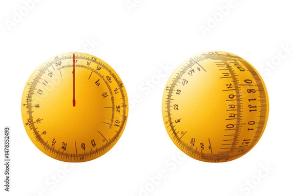 Obraz Measure Time With Precision and Scale Golden Gauge in Measurement.