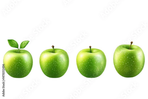 Obraz Fresh Green Apples Showcases Freshness and Deliciousness concept theme