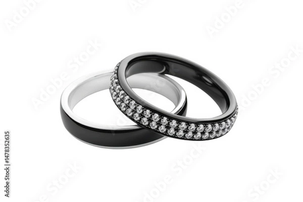 Obraz capture the essence of affection with interlocking rings and diamond elegance