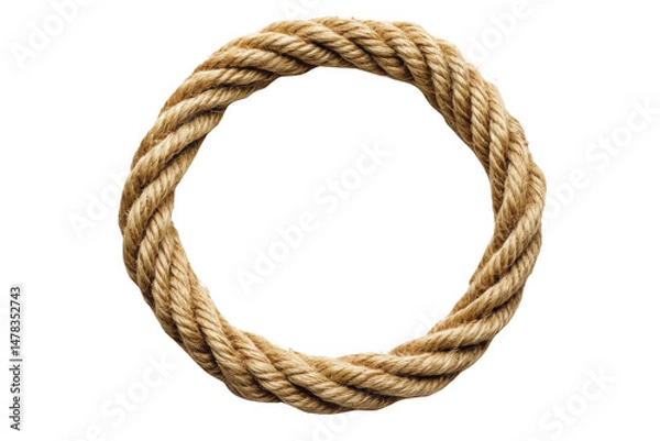 Fototapeta Twisted Fiber, A Round Rope on Black Background and Strong Texture.