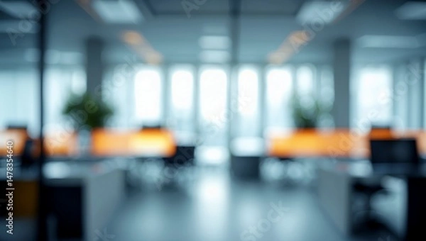 Obraz Blurry abstract office interior for business backdrop