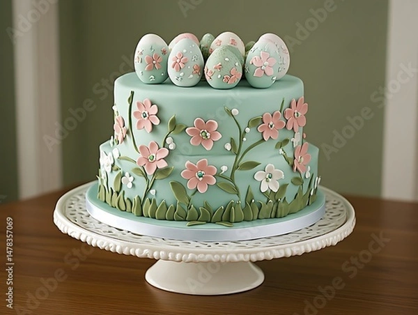 Obraz Pretty pastel Easter cake