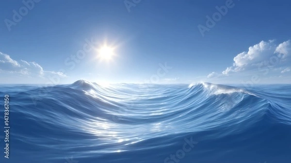 Fototapeta Serene Ocean Waves Under a Bright Sun