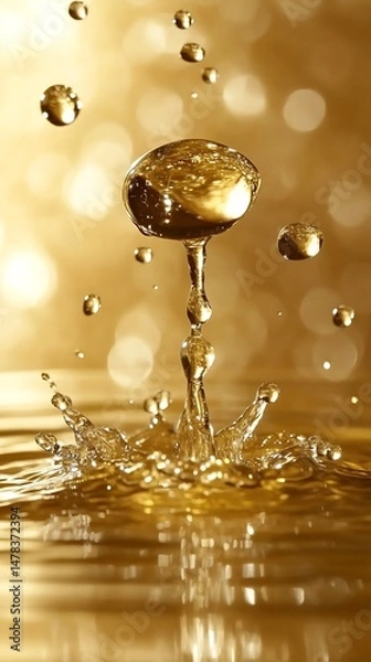 Obraz Golden liquid splash