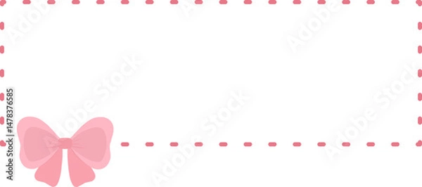 Fototapeta Dotted Frame with Ribbon Bow Graphic