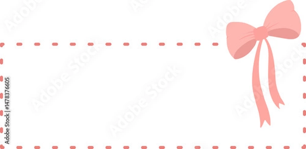 Fototapeta Dotted Frame with Ribbon Bow Graphic