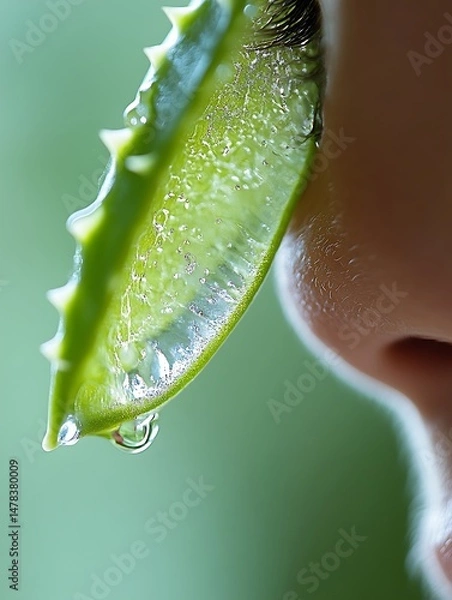 Obraz Aloe vera leaf on nose