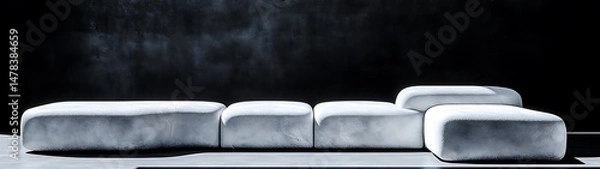 Obraz Modern sectional sofa against dark background