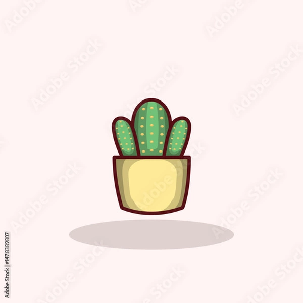 Obraz Vector illustration of plant on pot symbolizing indoor greenery natural decor and cozy living spaces Perfect for home decoration botanical Editable and scalable for digital and print use
