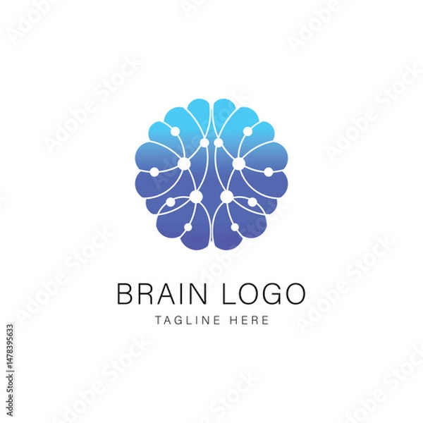 Obraz Brain Logo Design Graphic Vector 
