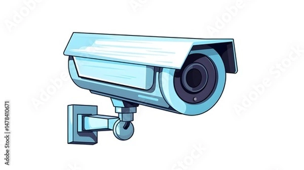 Fototapeta Surveillance Camera Concept Cartoon Vector Illustration for Security Monitoring Technology