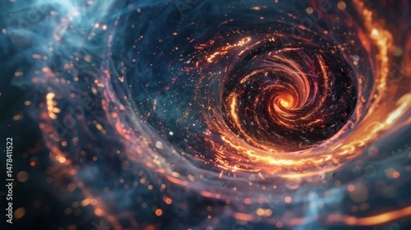 Fototapeta Abstract Vortex of Fire and Stardust