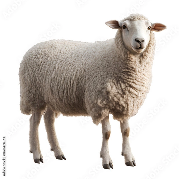 Fototapeta Black and White Rams with Curved Horns Isolated on Transparent Background – High-Resolution Livestock Image