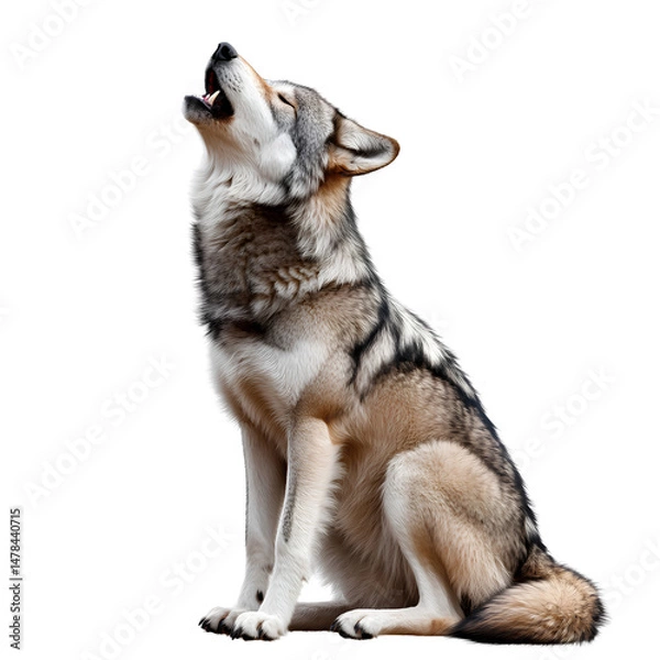 Fototapeta Howling Wolf PNG Collection – Realistic Transparent Background Wild Wolves
