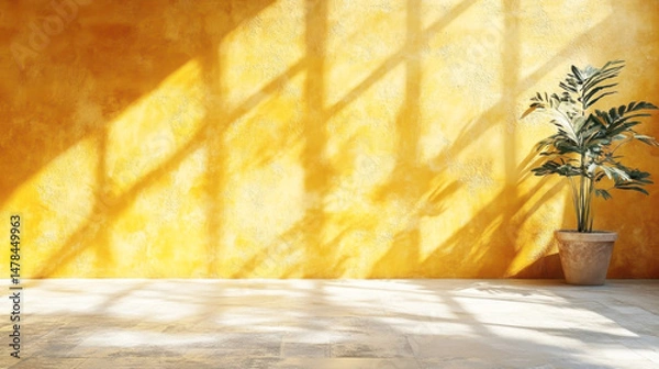 Fototapeta Abstract yellow color gradient studio background for product presentation
