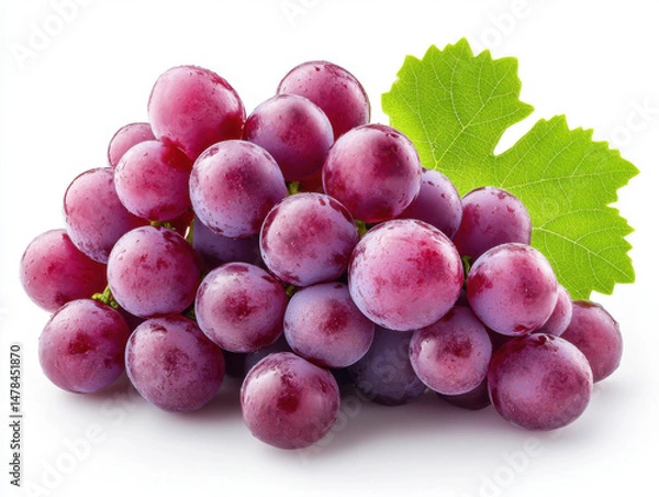 Fototapeta grapes of different varieties and colors, isolated on a white background