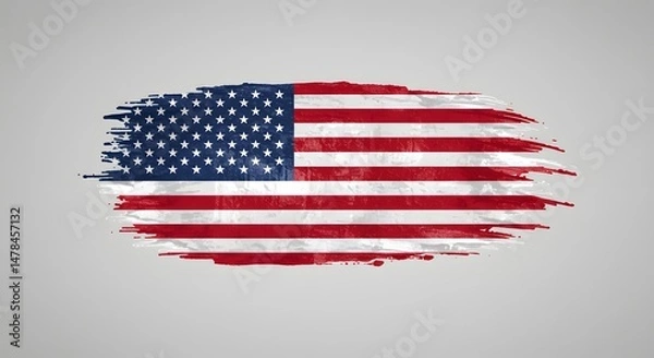 Fototapeta Grunge American Flag Distressed, Textured, Patriotism Graphic Design Element