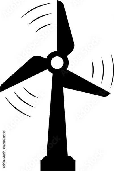Obraz Wind turbine symbol vector sign isolated on white background. Wind power icon