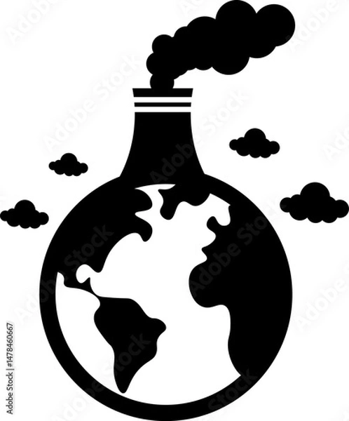 Obraz Global Pollution Icon. Environmental Air Climate Pollution Symbol Isolated On A Transparent Background
