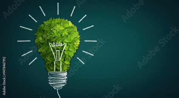Obraz Green Idea Bulb: Sustainable Energy, Eco-Friendly Innovation & Renewable Solutions for a Greener Future.