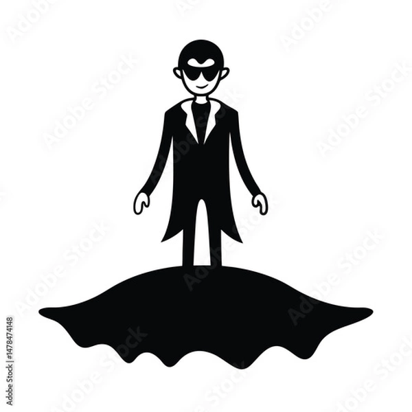 Fototapeta vampire with shades slime on white