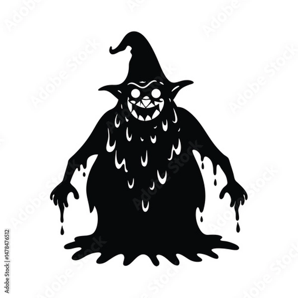 Fototapeta witch goblin with slime slime on white