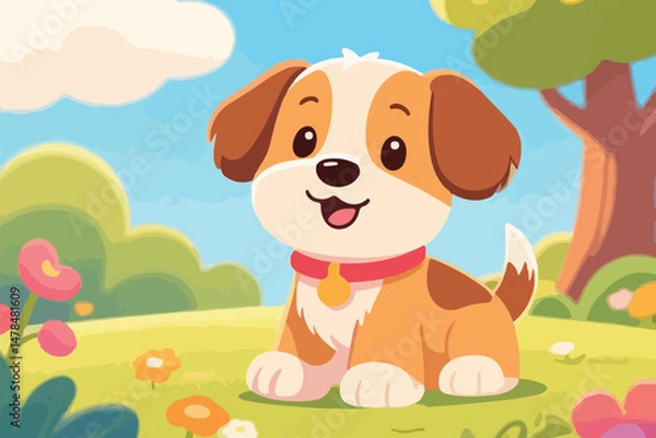 Obraz Cute dog illustration