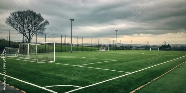 Obraz soccer field with soccer ball