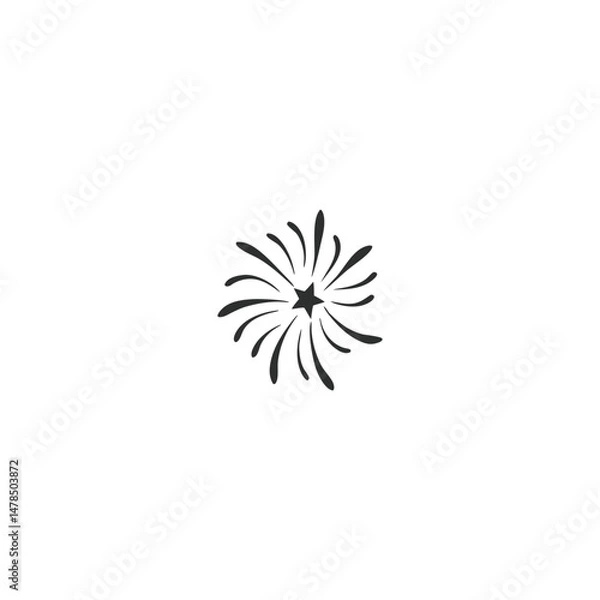 Fototapeta Fireworks set bundle silhouette vector