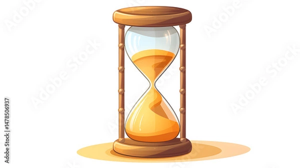 Fototapeta Sand Timer Cartoon Vector Illustration Isolated on White Background
