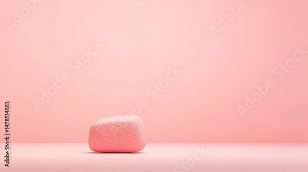 Obraz Soft Pink Stone on Minimalist Pink Background for Creative Use