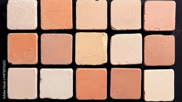 Obraz Palette of Earthy Tones in Square Tiles for Color Study and Design